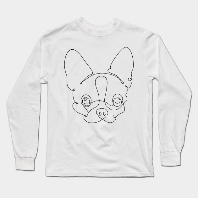 One Line Chihuahua Long Sleeve T-Shirt by huebucket